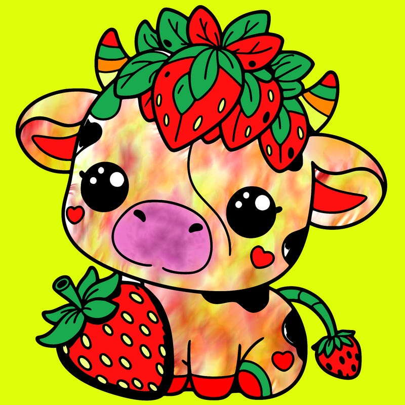 cute strawberry cow