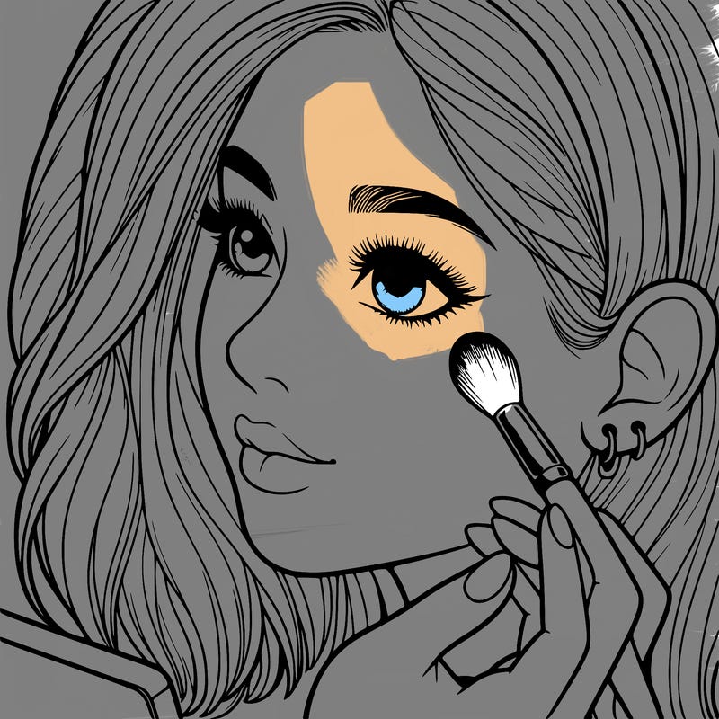a realistic girl doing her makeup