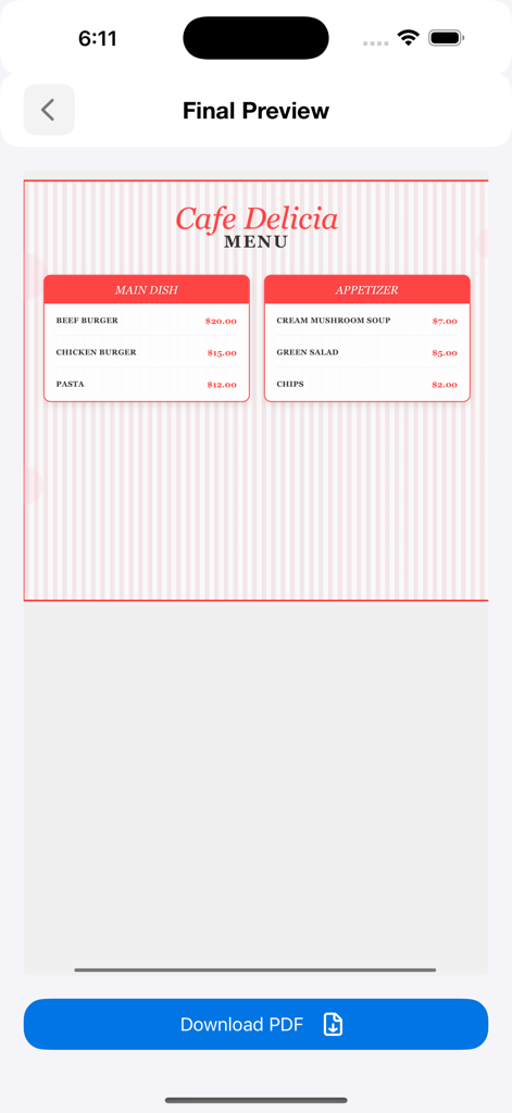 Menu Maker - MenuCraft - Food & Drink App | MWM