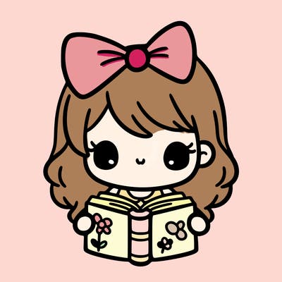 cute girl with a book