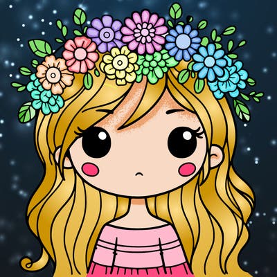 girl with flowers crown