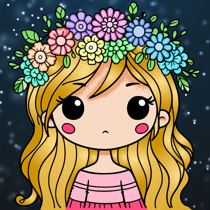 girl with flowers crown