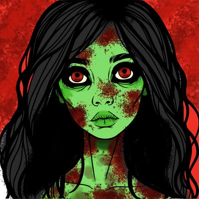scary beautiful realistic girl