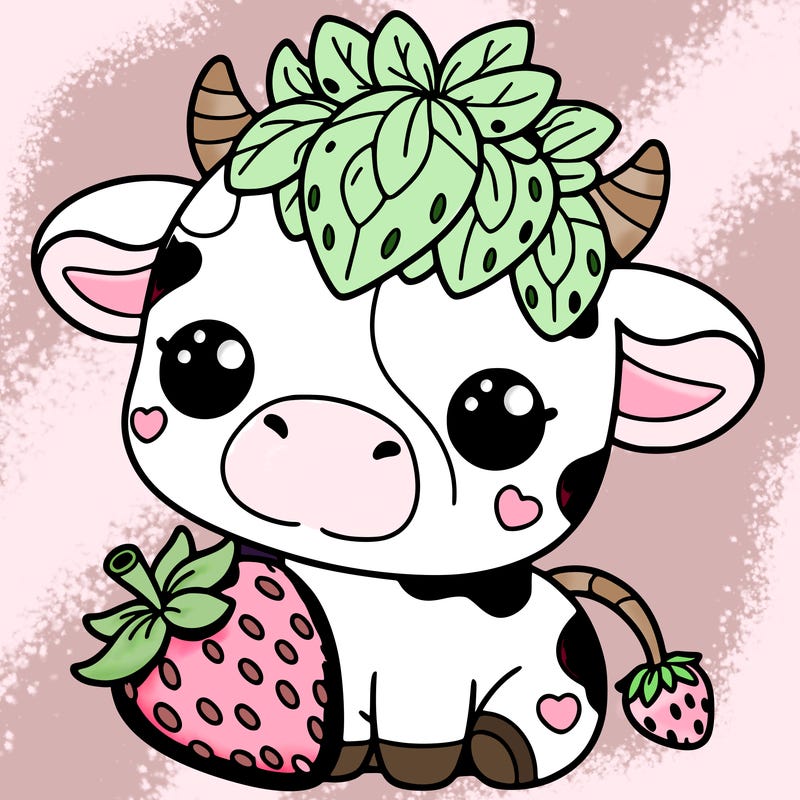 cute strawberry cow