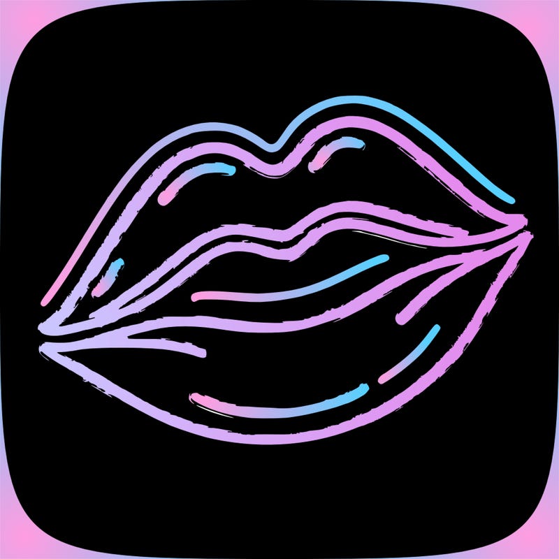 neon simple lips
