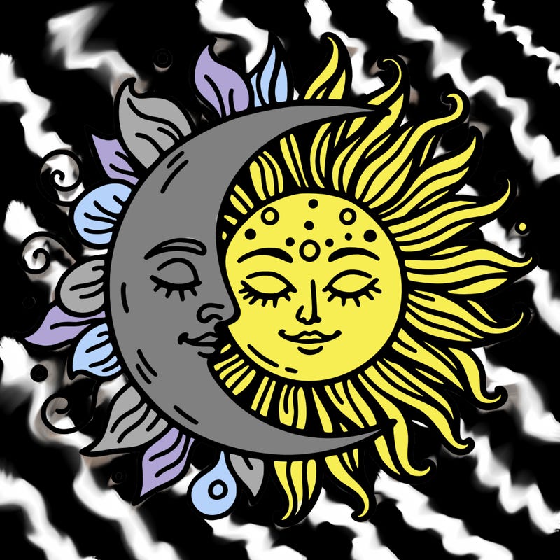 moon and sun face