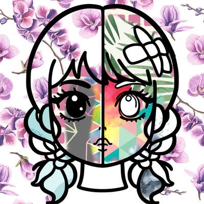 girl split face