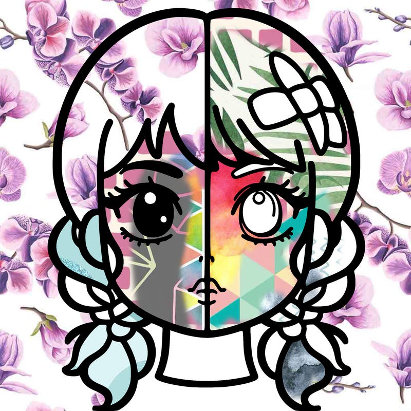 girl split face