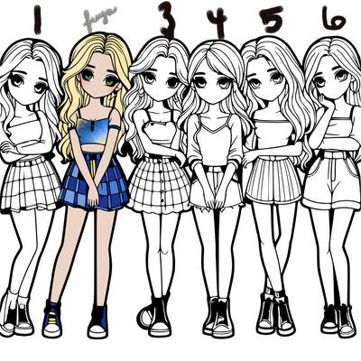 a group of girls realistic