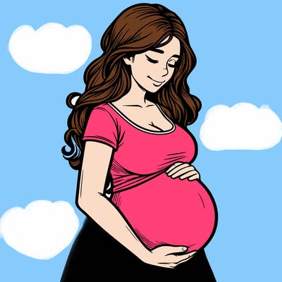 woman heavily pregnant realistic