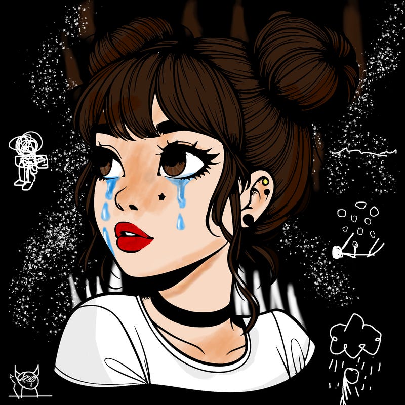 realistic girl with spacebuns