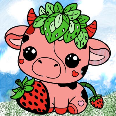 cute strawberry cow