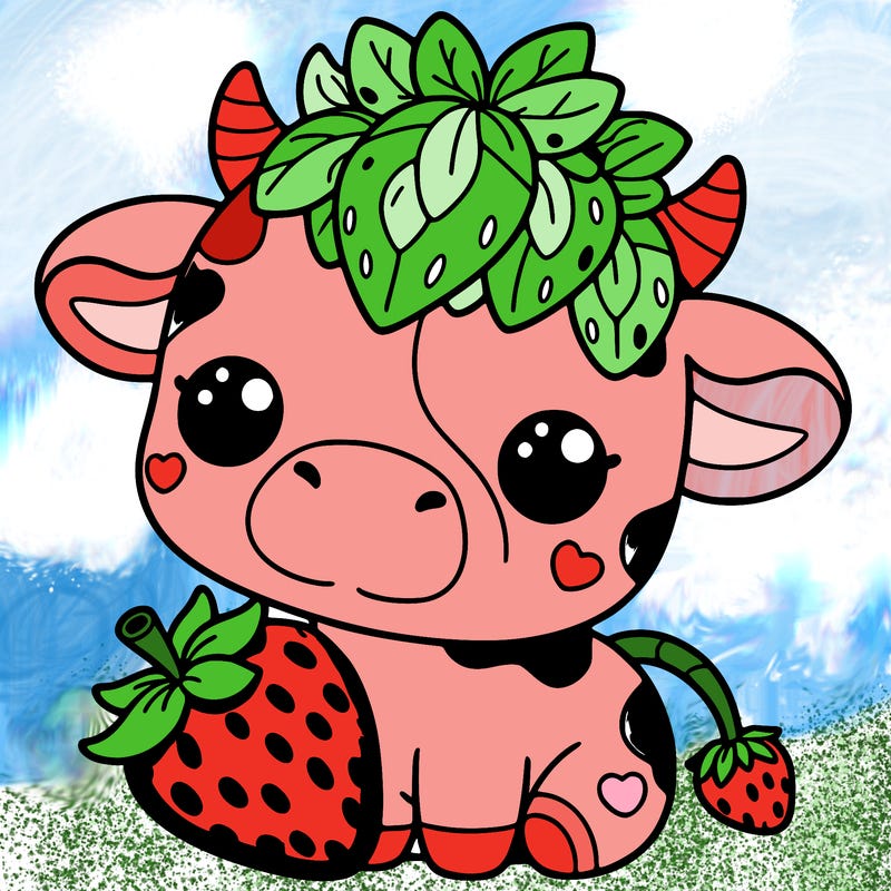 cute strawberry cow