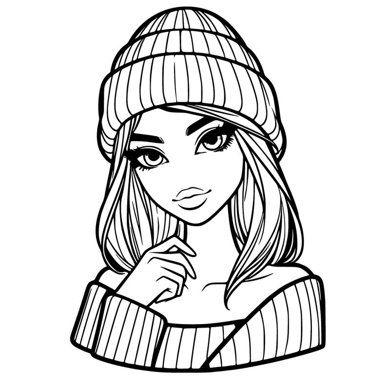 hot girl in beanie