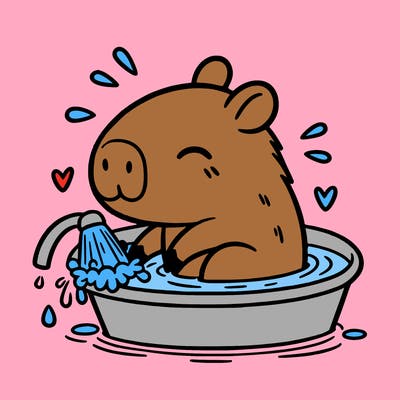 capybara taking a bath