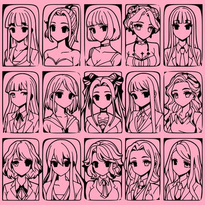 girls that look diffrent anime