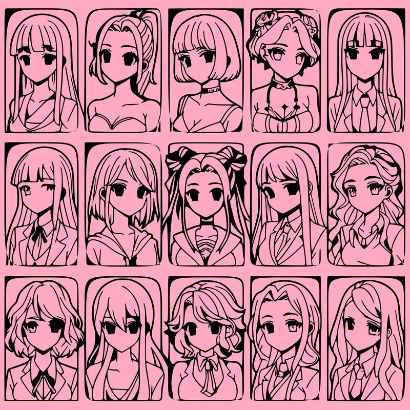 girls that look diffrent anime