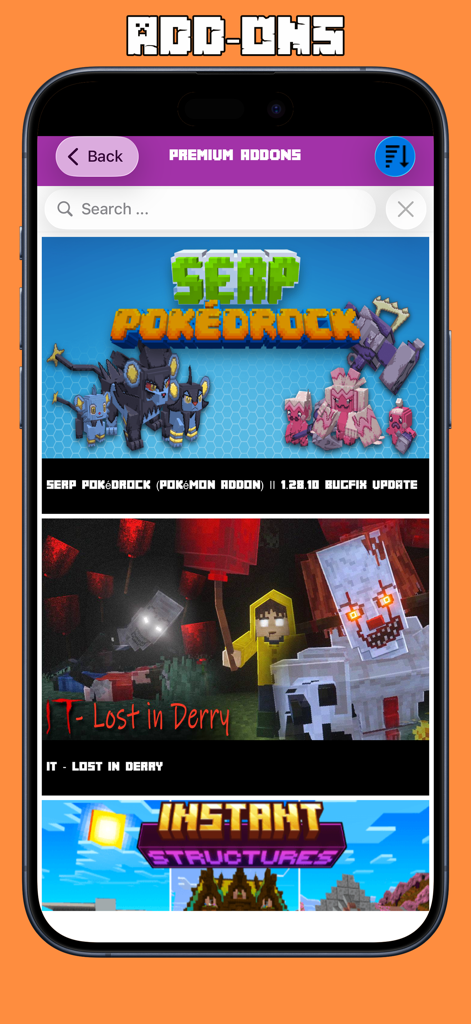 Add-ons for Minecraft PE ⋆ - Selection of premium Minecraft PE addons including Pokemon and horror mods