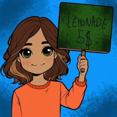 realistic girl holding up a sign