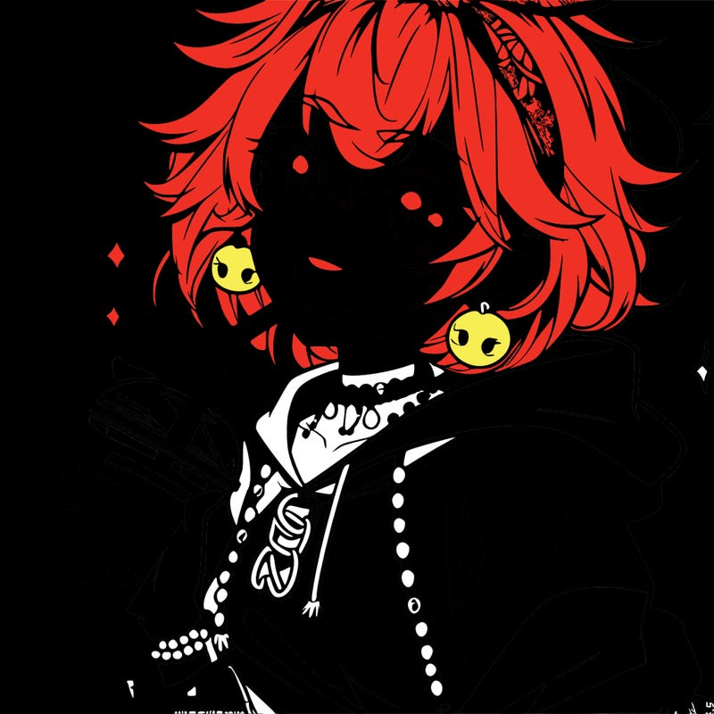 hot baddie anime girl drinking boba and biting the straw