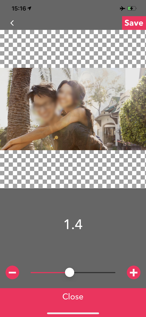 MovStash - Blur Video Editor - Adjusting the intensity of a blur effect on faces in a video using MovStash.