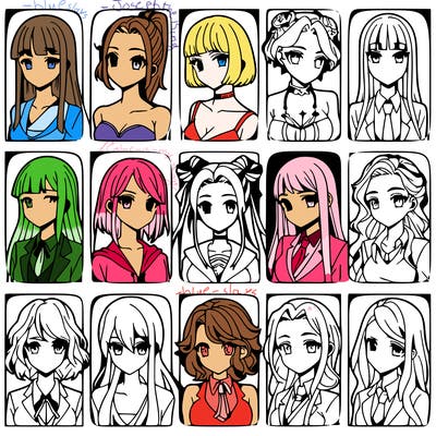 girls that look diffrent anime