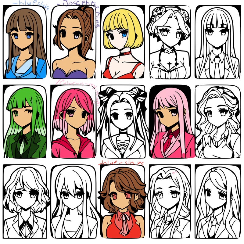 girls that look diffrent anime