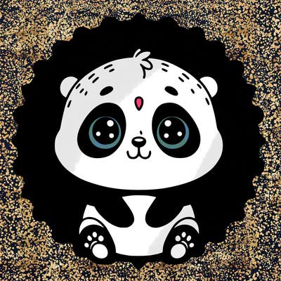 cute baby panda animal mandala