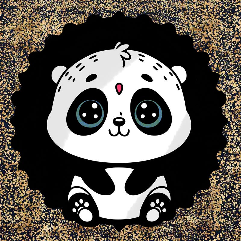 cute baby panda animal mandala