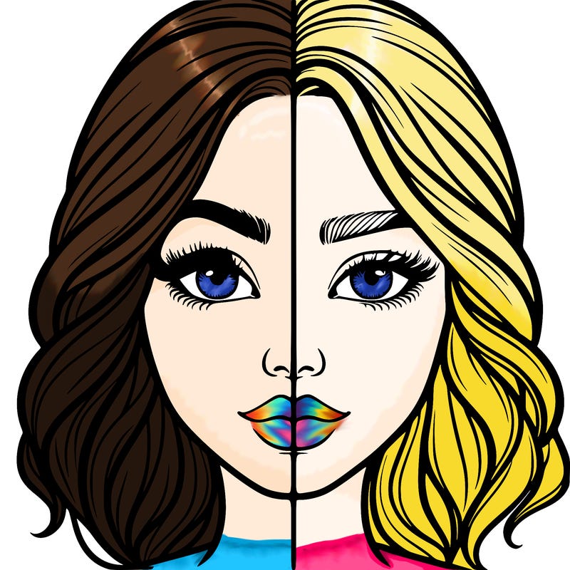 realistic girl split half