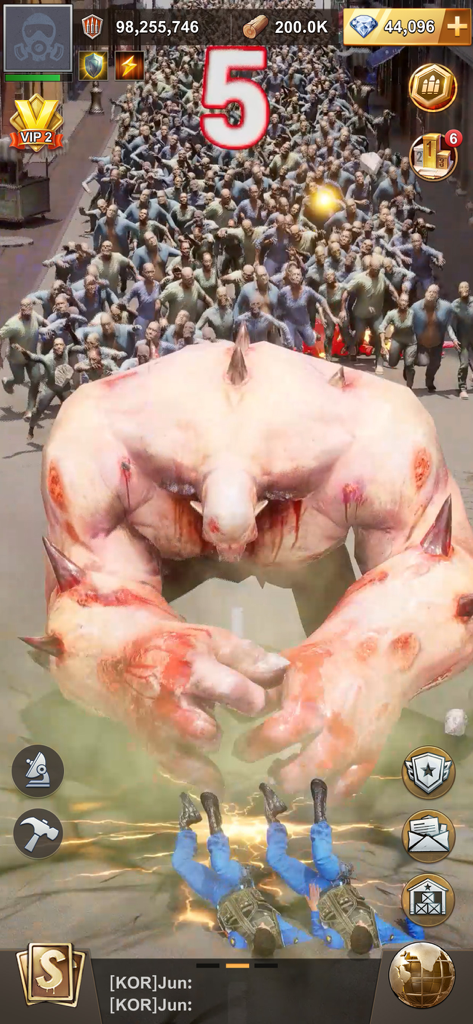 Last Z: Survival Shooter - Giant mutant zombie boss leading a massive horde in Last Z Survival Shooter gameplay