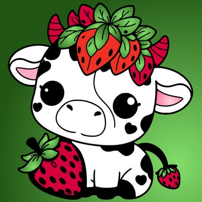 cute strawberry cow