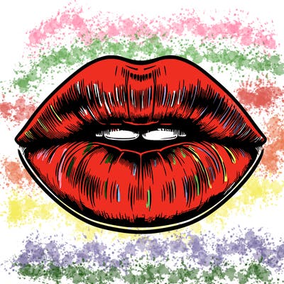 realistic mouth with lips