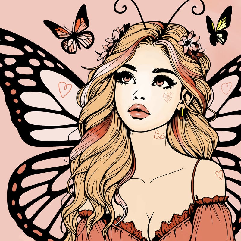 butterfly fairy realistic girl