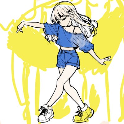 realistic girl danceing
