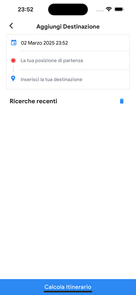 MOGO - イタリアのCatanzaroでバスルートを計算するためのMOGOアプリの旅行プランナー画面