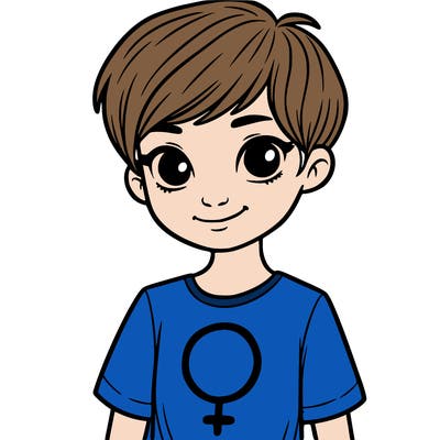 girl with pixie cut and feminist shirt