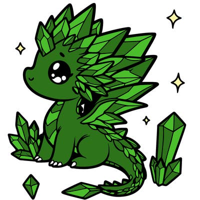 little cute crystal dragon