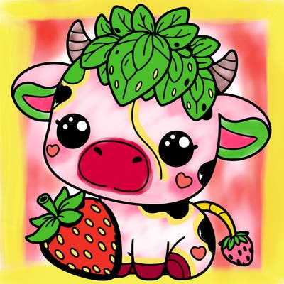 cute strawberry cow