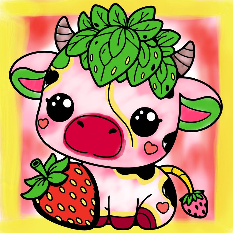 cute strawberry cow