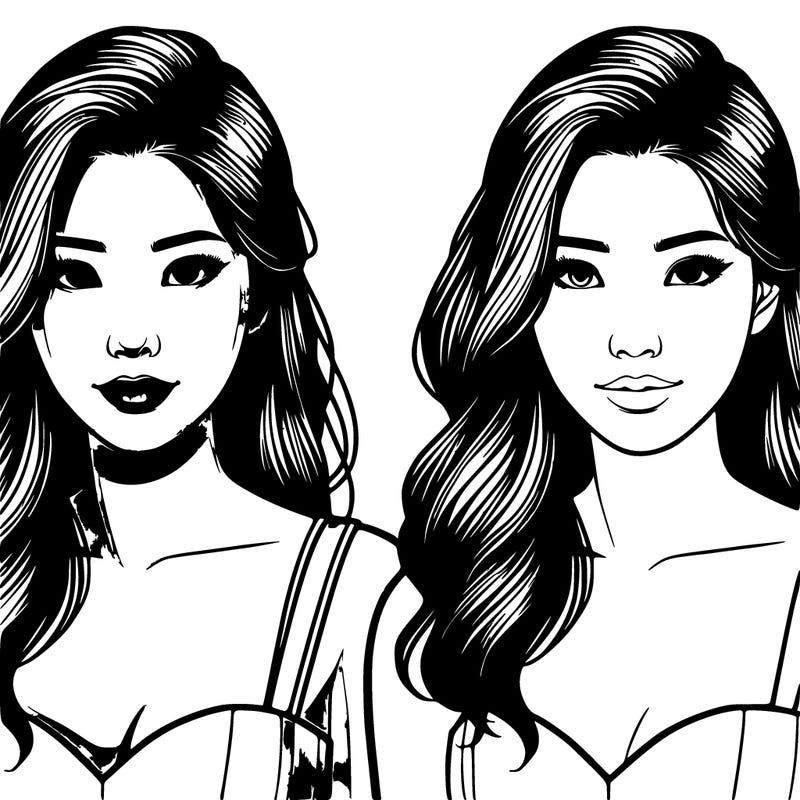 realistic asian woman gorgeous babe with all facial features