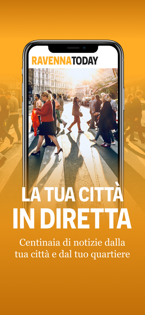 RavennaToday mobile app interface showing local city news and updates