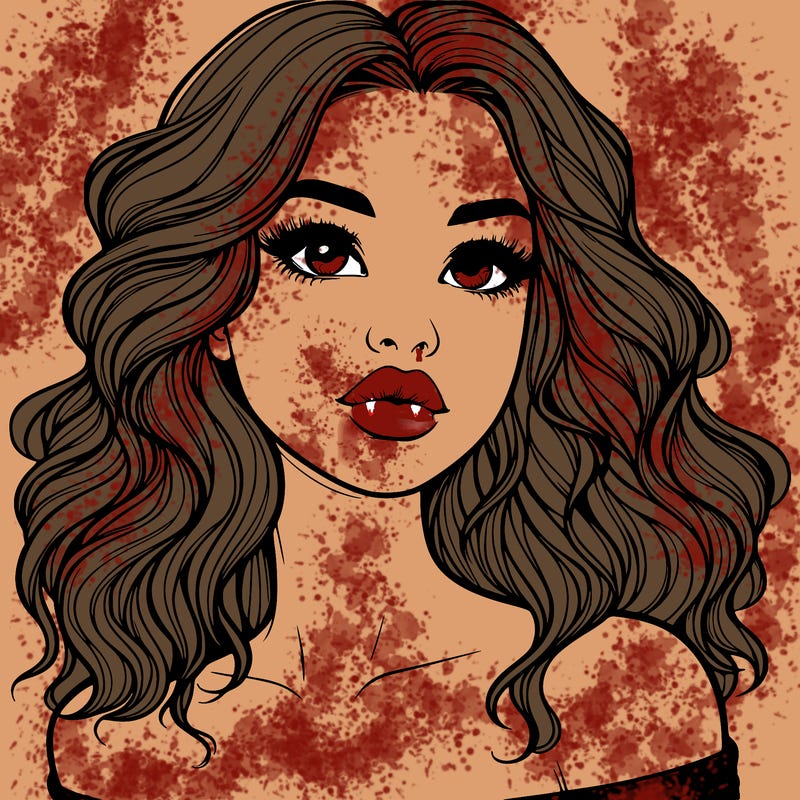 realistic girl with wavy hair and lips