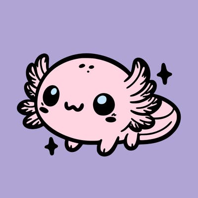 cute easy baby axolotl