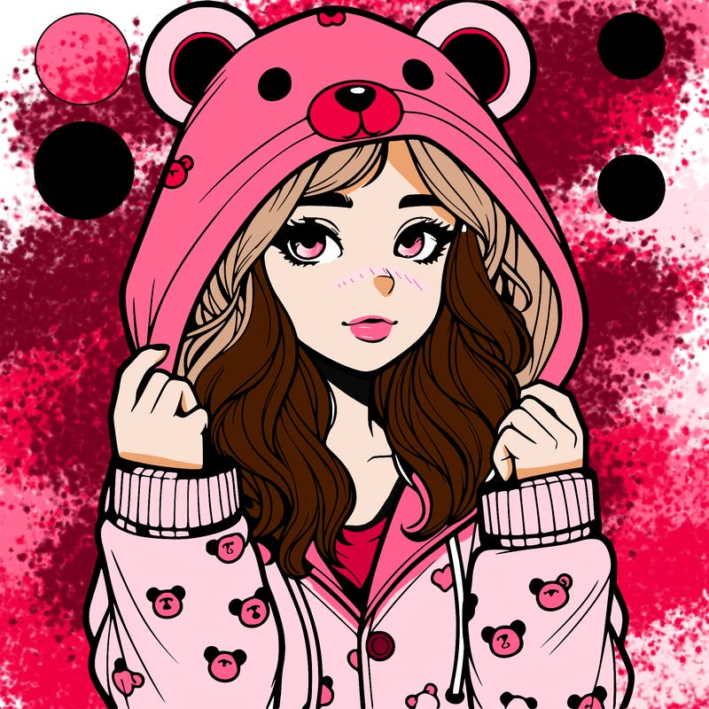 realistic girl in a animal pjs hoodie