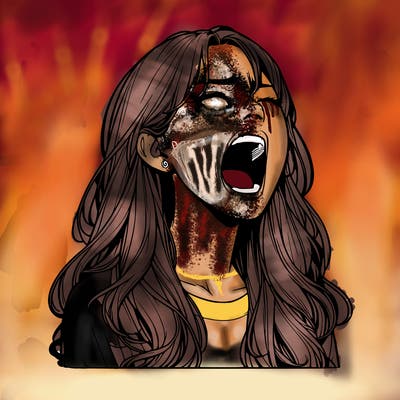 screaming realistic, girl