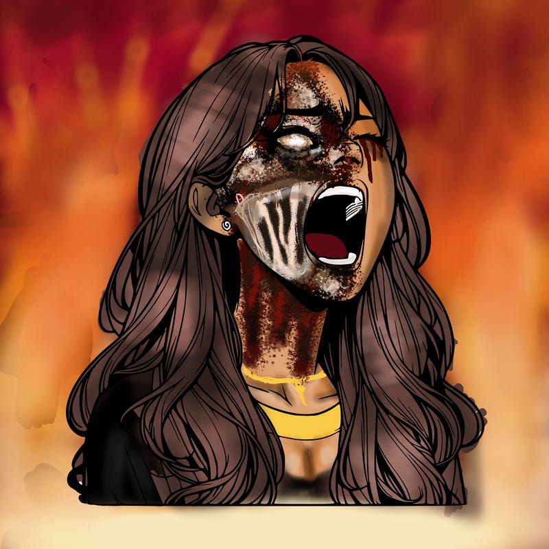 screaming realistic, girl