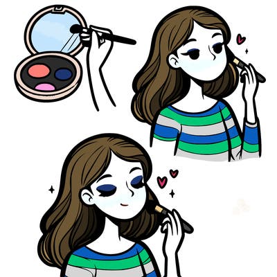 girl putting on makeup