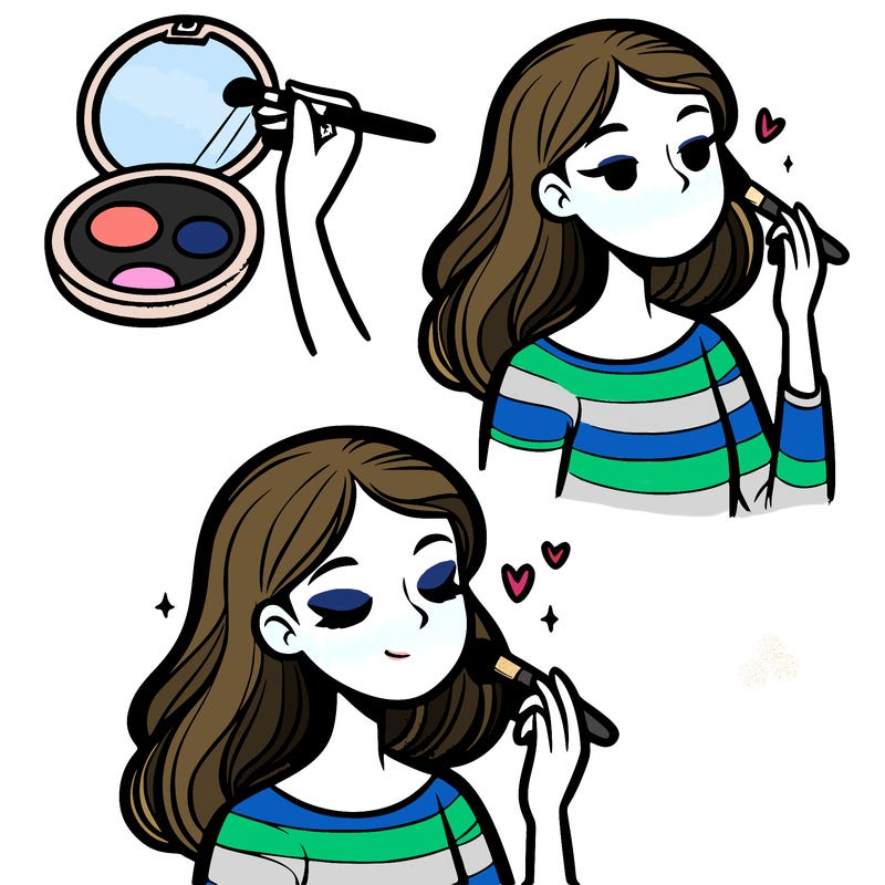 girl putting on makeup