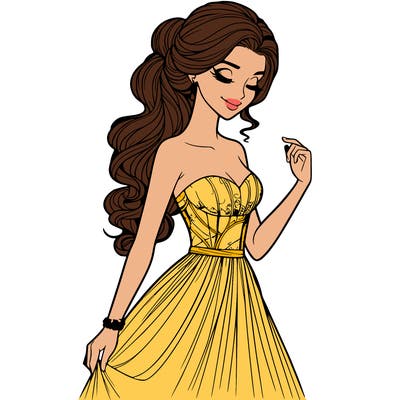 a realistic woman wearing an elegant dress